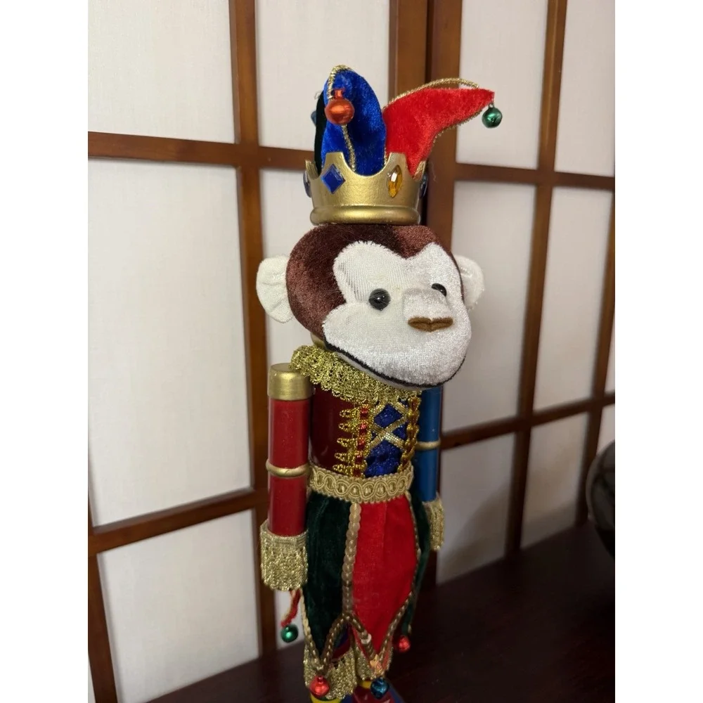 Michaels Wooden Nutcracker Soldier Monkey Christmas Ornament 16 inch